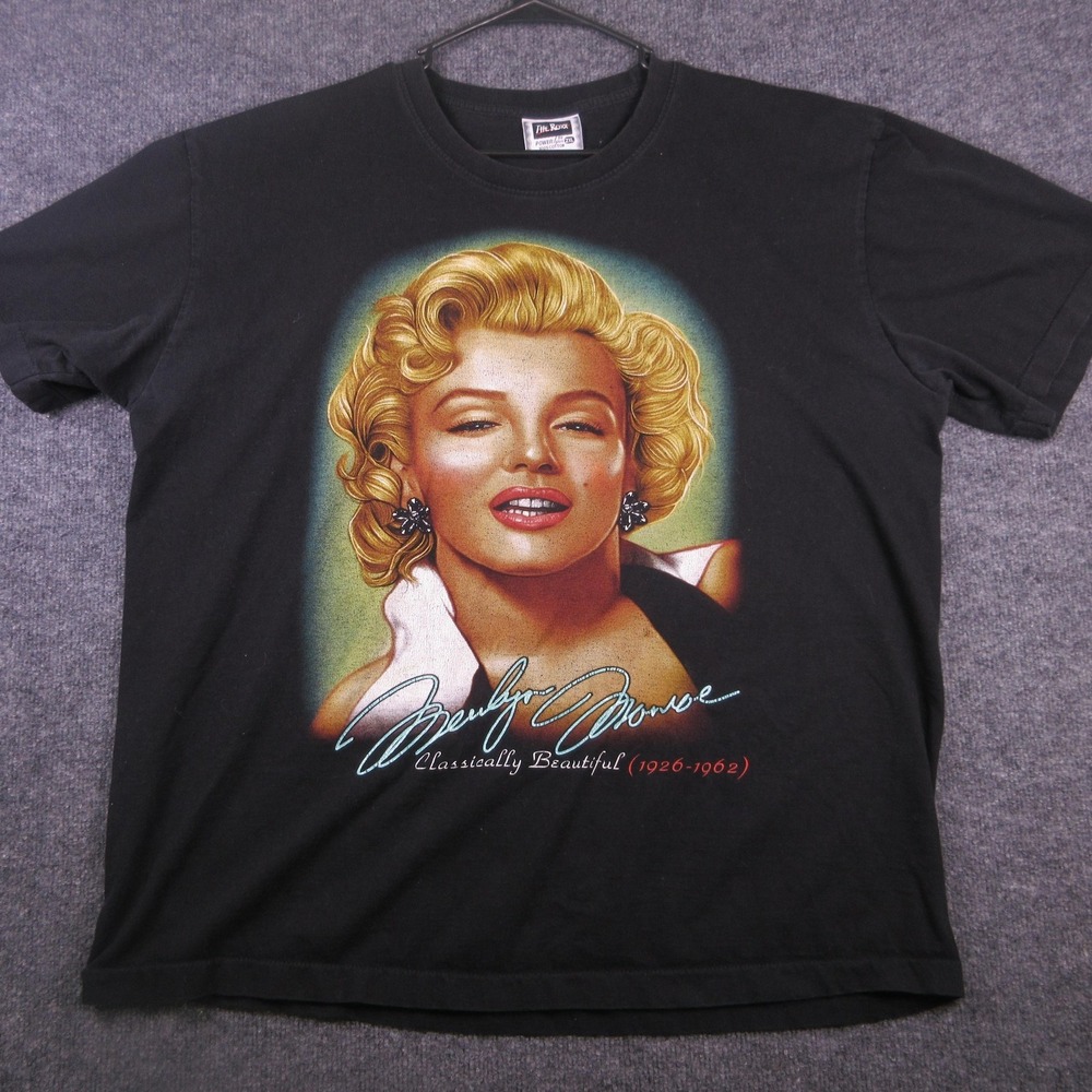 Vintage The Roxx Shirt Mens 2XL Black Marilyn Monroe Double Sided Tee 90s
